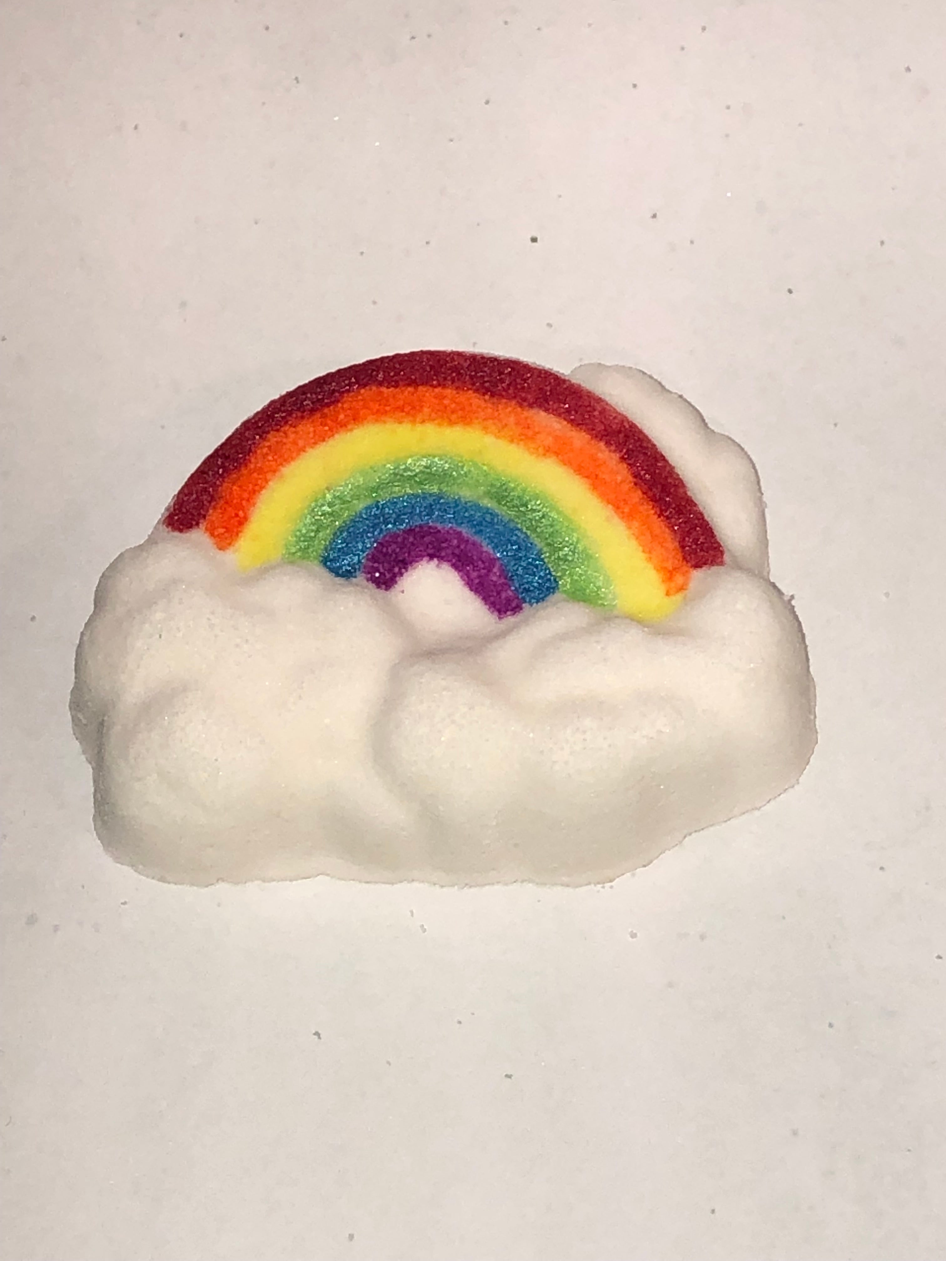 Bath Bomb XL Hand Painted Rainbow on Cloud